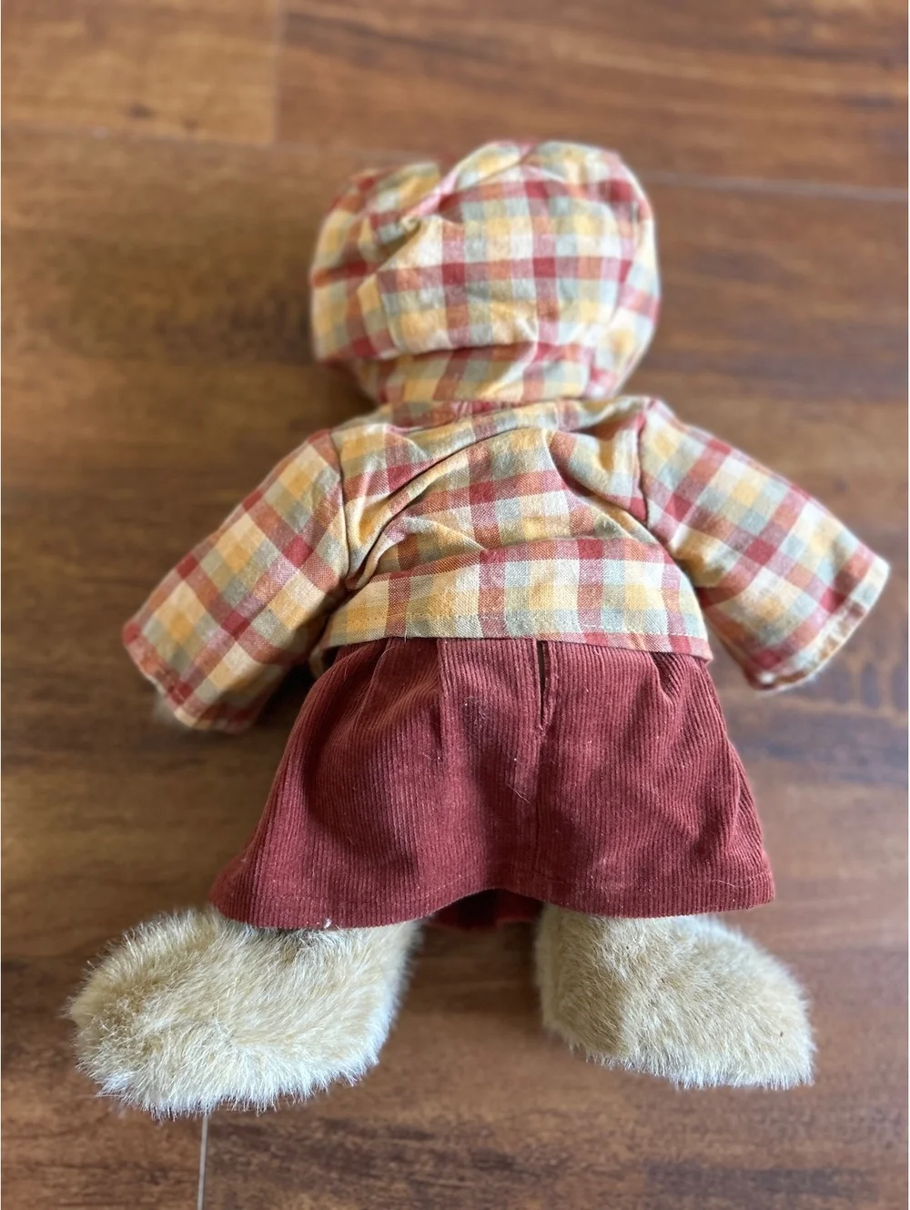 Boyds Heart to Heart Friends Plush Teddy Bear in Plaid Jacket and Corduroy Skirt